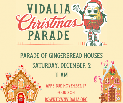 Vidalia Christmas Parade Application can be found at: https://downtownvidalia.org/2023-christmas-parade-application/